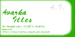 avarka illes business card